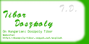 tibor doszpoly business card